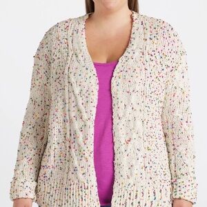 Les Serein Stitch Fix Chenille Confetti Rudie Cardigan Size M